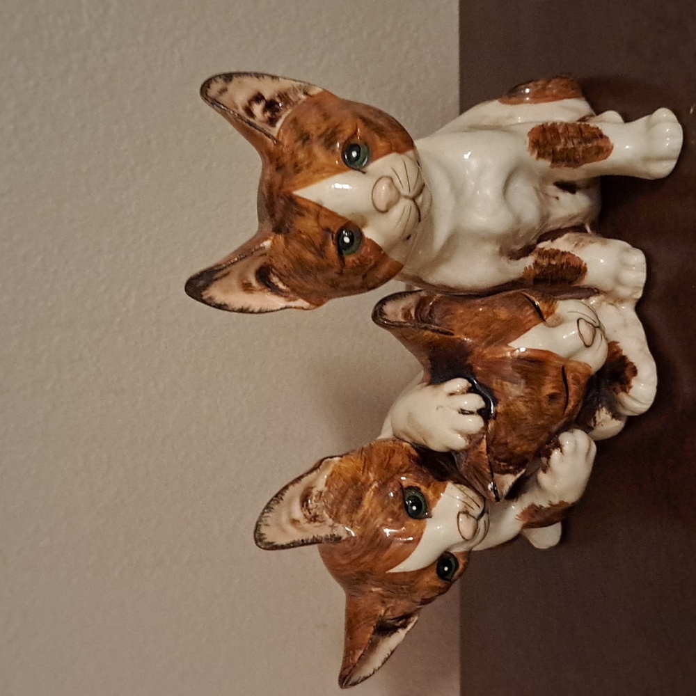 Vtg Cats Figurine Royal Orleans Japan Mid-Century Modern Kittens